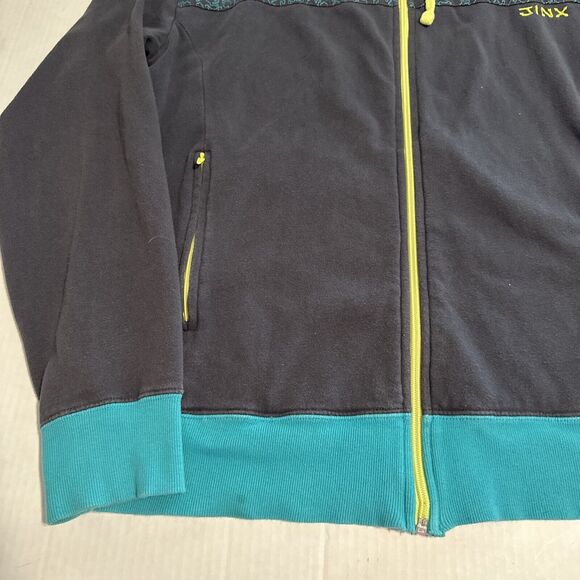 Jinx‎ Sweatshirt Mens Large Blue Cotton Blend Hooded Full Zip - Picture 2 of 15